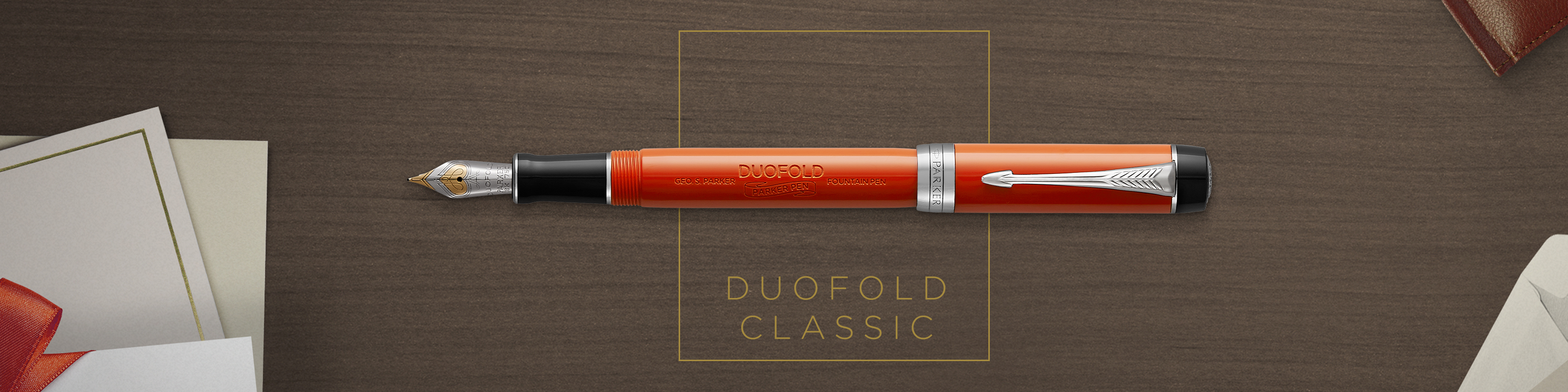 Kemični svinčnik Parker Duofold - Over Size Nalivno pero (F-Fino)18K
